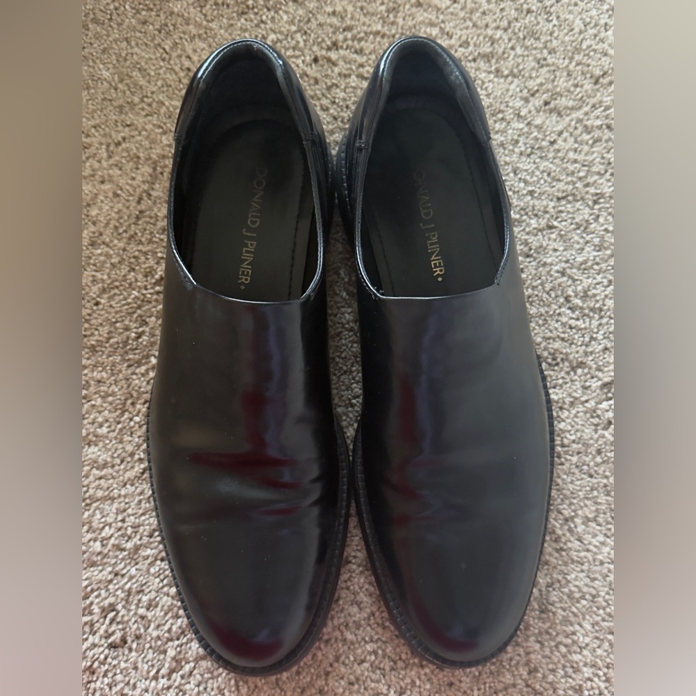 Donald J. Pliner Glossy Black Loafers - Erling 30